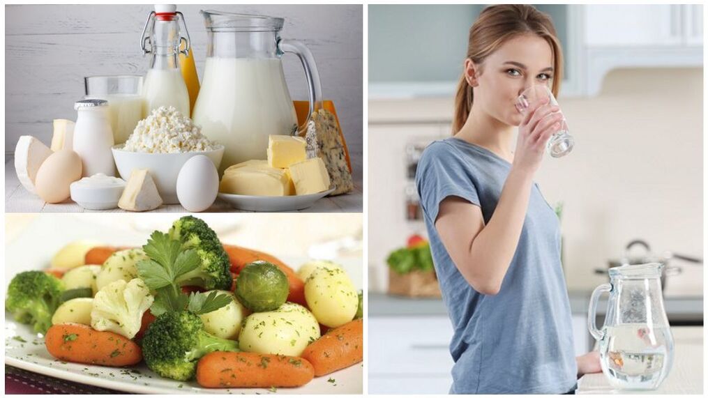 Diet in case of exacerbation of gout - water, dairy products, boiled vegetables